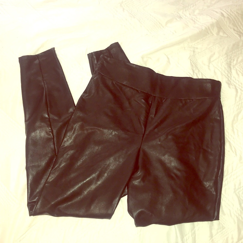 Express Super High Rise Faux Leather Leggings